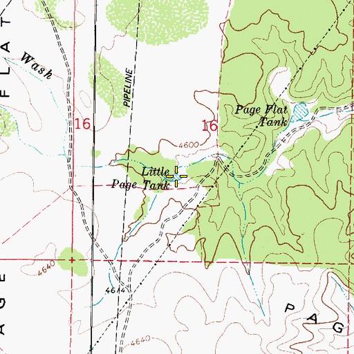 Topographic Map of Little Page Tank, AZ