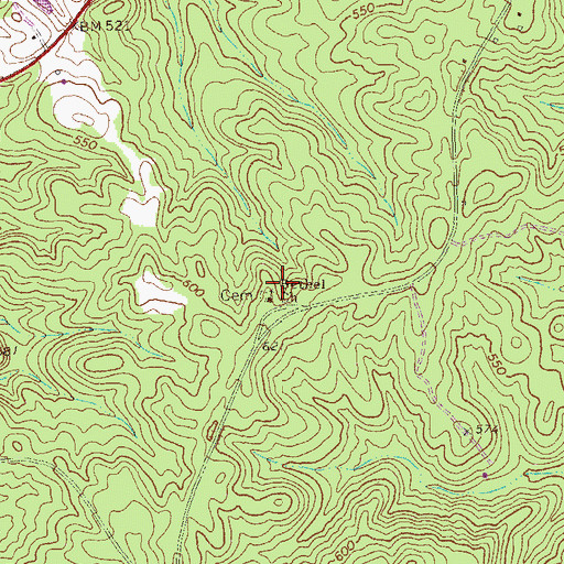 Topographic Map of Bethel Church, GA