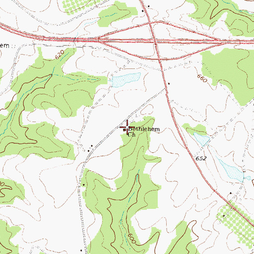 Topographic Map of Bethlehem Baptist Church, GA