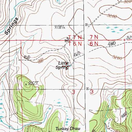 Topographic Map of Little Spring, AZ