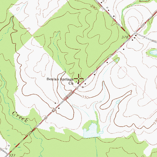 Topographic Map of Beulah Springs Church, GA