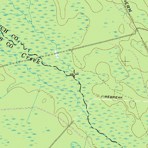 Topographic Map of Big Branch, GA