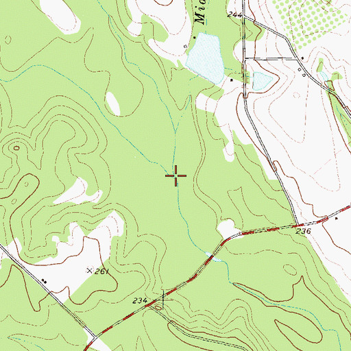 Topographic Map of Big Branch Horse Creek, GA