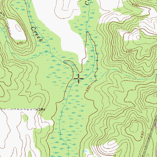 Topographic Map of Big Branch Lewis Creek, GA