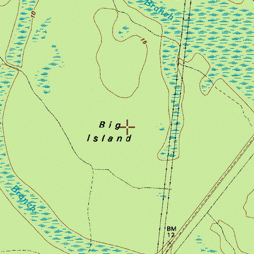 Topographic Map of Big Island, GA