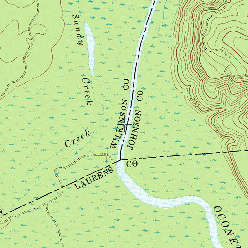 Topographic Map of Big Sandy Creek, GA