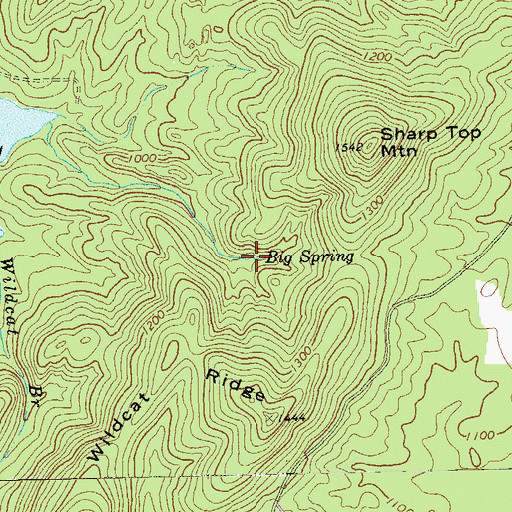 Topographic Map of Big Spring, GA