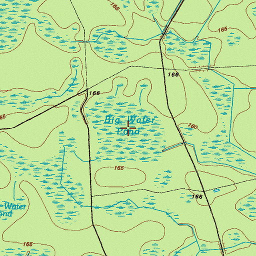 Topographic Map of Big Water Pond, GA