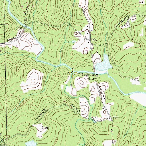 Topographic Map of Billy Creek, GA