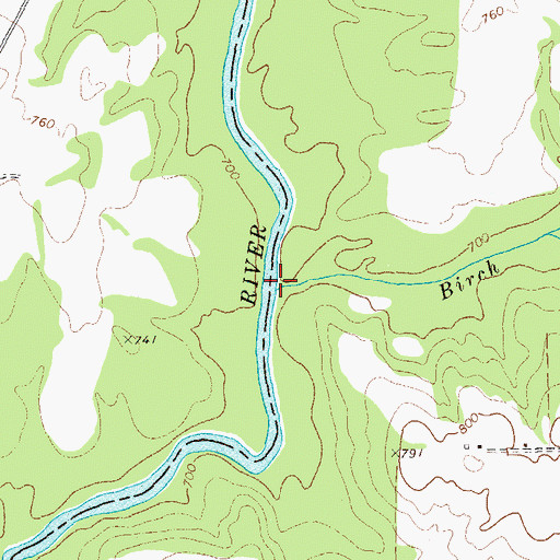 Topographic Map of Birch Creek, GA