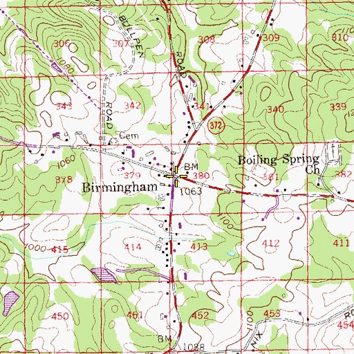 Topographic Map of Birmingham, GA
