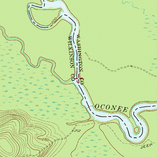 Topographic Map of Black Creek, GA