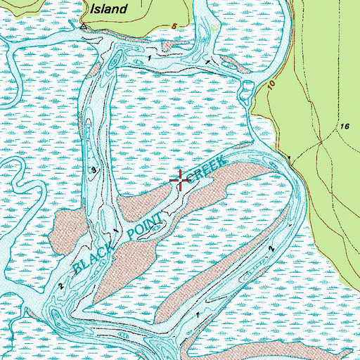 Topographic Map of Black Point Creek, GA