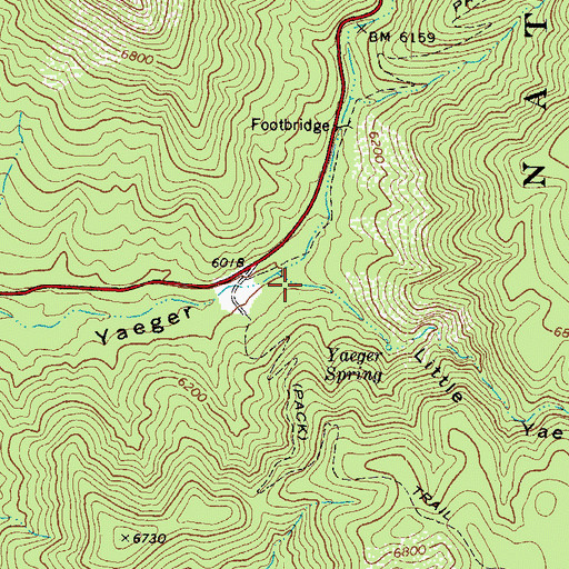 Topographic Map of Little Yaeger Canyon, AZ