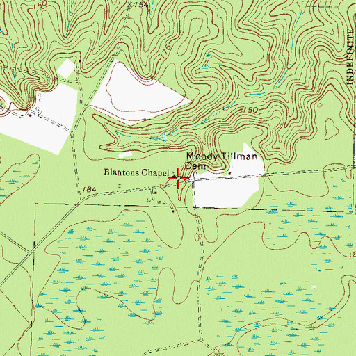 Topographic Map of Blantons Chapel, GA