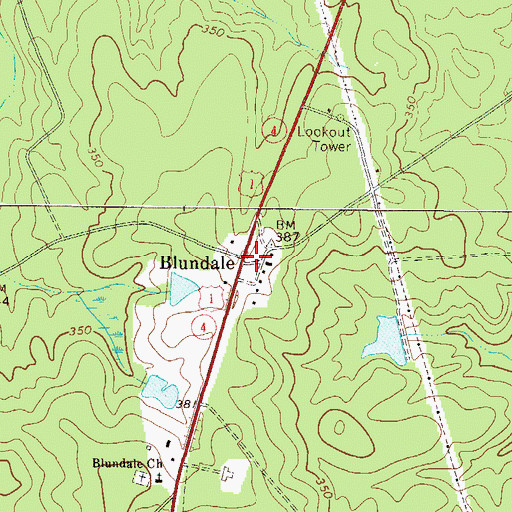 Topographic Map of Blundale, GA