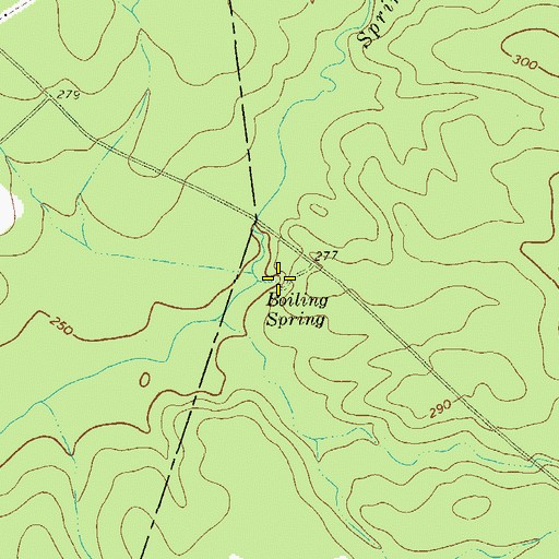 Topographic Map of Boiling Spring, GA