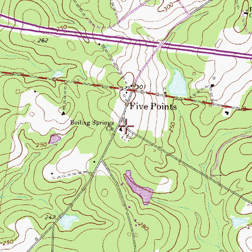 Topographic Map of Boiling Springs Church, GA