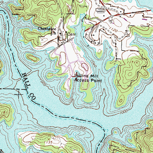 Topographic Map of Bolling Mill Access Point, GA