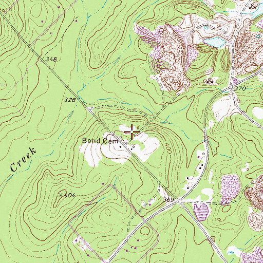Topographic Map of Bond Cemetery, GA