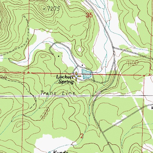 Topographic Map of Lockett Spring, AZ