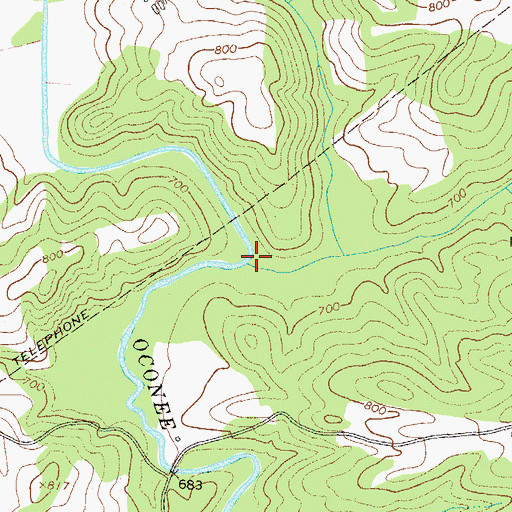 Topographic Map of Borders Creek, GA