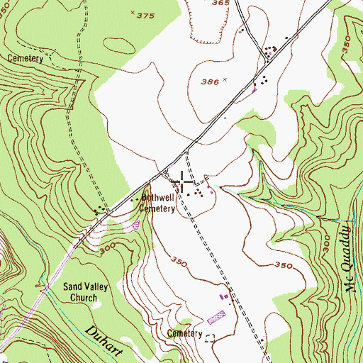 Topographic Map of Bothwell Cemetery, GA