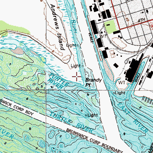Topographic Map of Brandy Point, GA