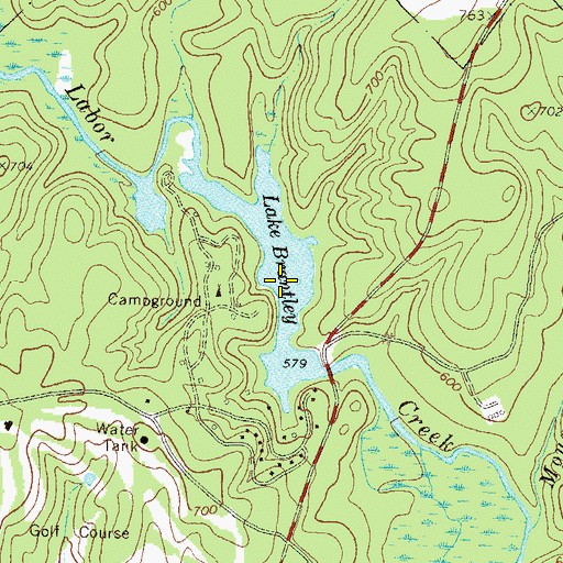 Topographic Map of Lake Brantley, GA
