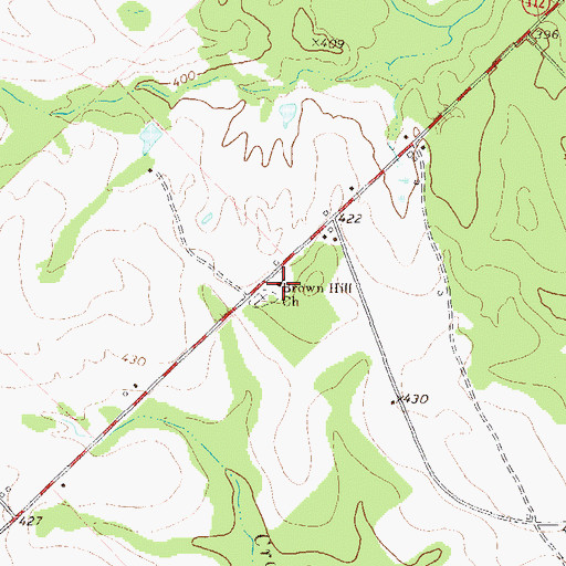 Topographic Map of Brown Hill Church, GA