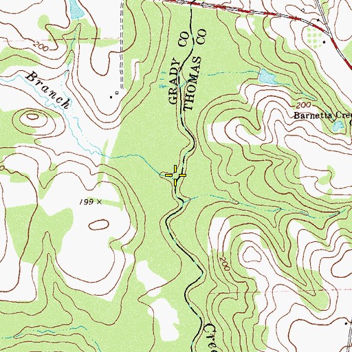Topographic Map of Bryan Branch, GA