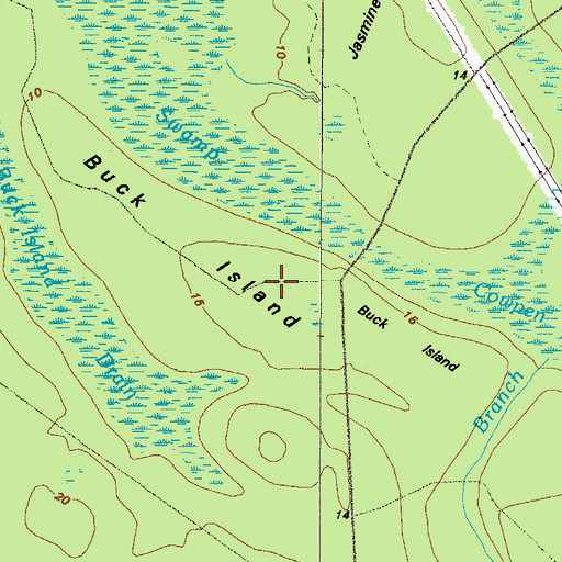 Topographic Map of Buck Island, GA