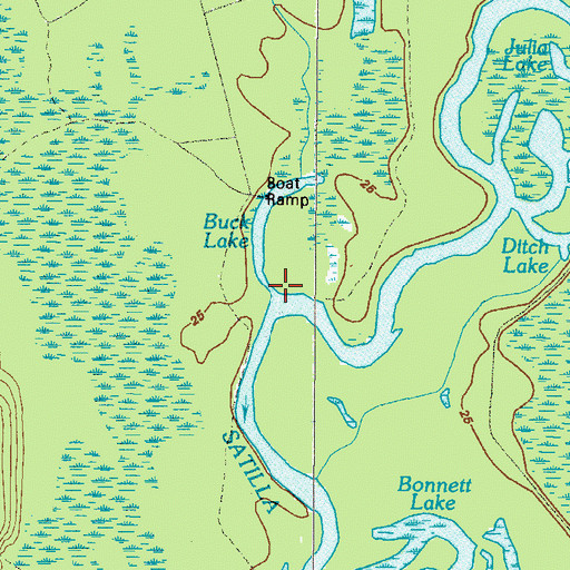 Topographic Map of Buck Lake, GA