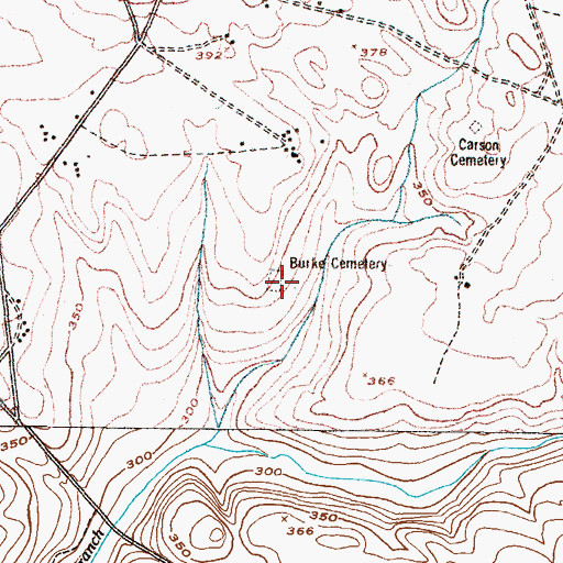 Topographic Map of Burke Cemetery, GA