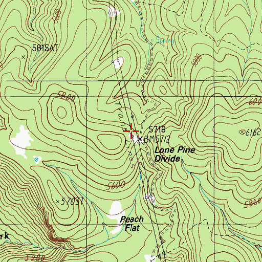 Topographic Map of Lone Pine Divide, AZ