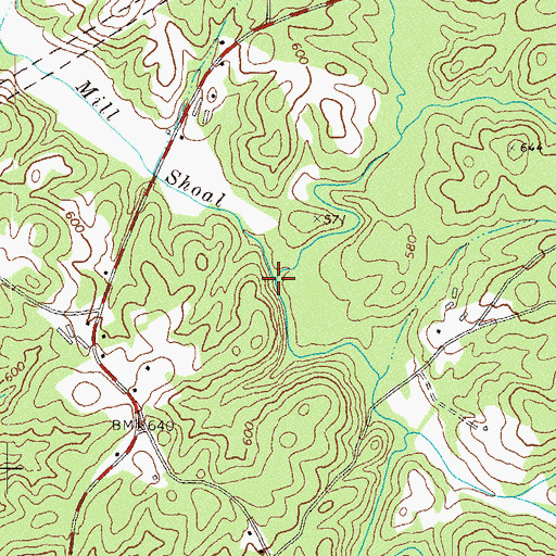 Topographic Map of Butler Creek, GA