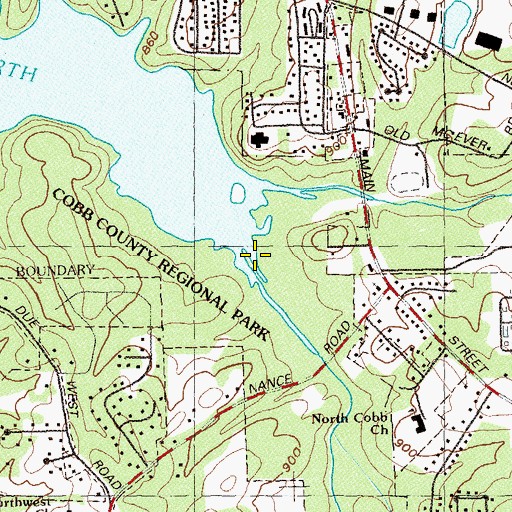 Topographic Map of Butler Creek, GA