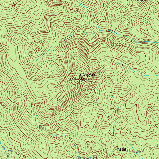 Topographic Map of Cagle Mountain, GA