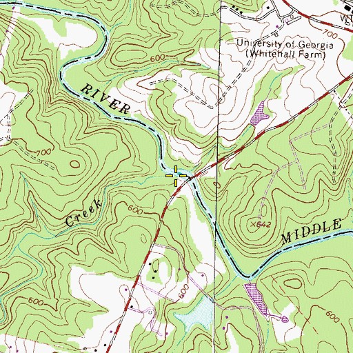 Topographic Map of Calls Creek, GA