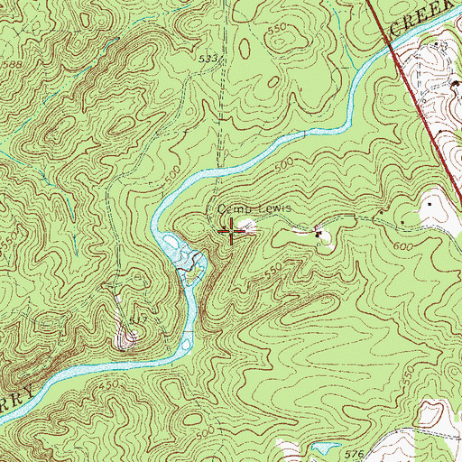 Topographic Map of Camp Lewis, GA