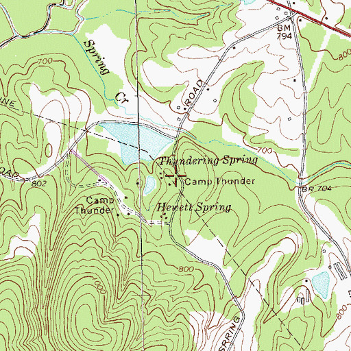 Topographic Map of Camp Thunder, GA