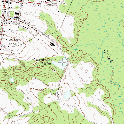 Topographic Map of Caroline Lake, GA