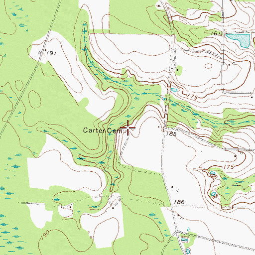 Topographic Map of Carter Cemetery, GA