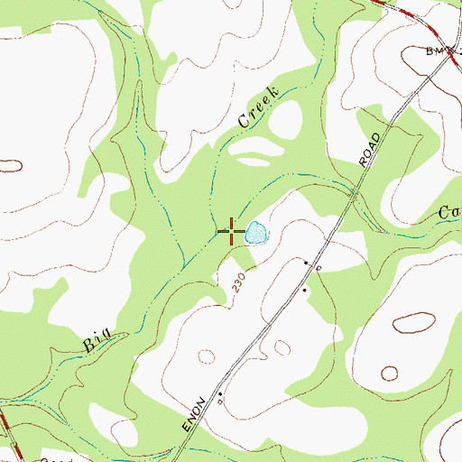 Topographic Map of Cat Creek, GA