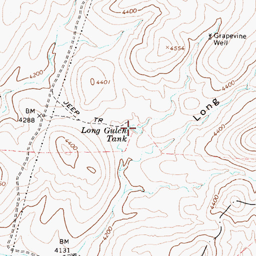 Topographic Map of Long Gulch Tank, AZ