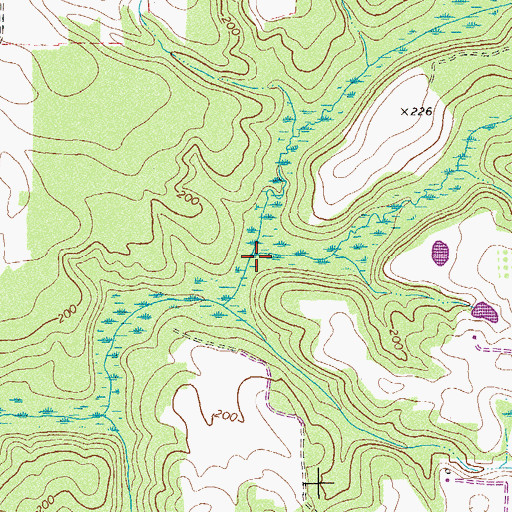 Topographic Map of Chancey Mill Creek, GA