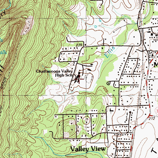 Topographic Map of Chattanooga Valley Middle School, GA