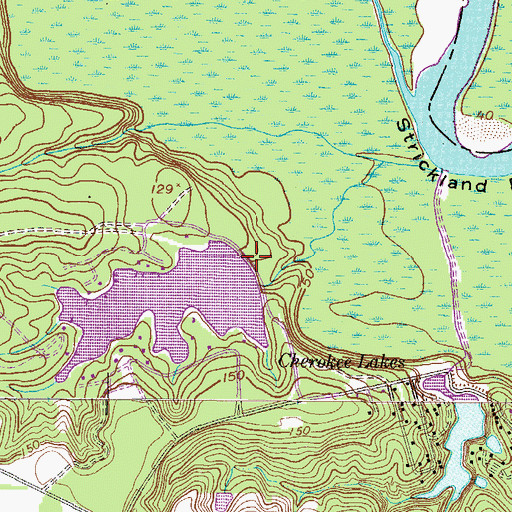 Topographic Map of Cherokee Lakes, GA