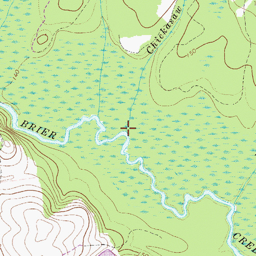 Topographic Map of Chickasaw Branch, GA