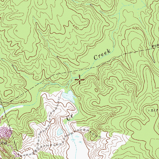Topographic Map of Childers Creek, GA